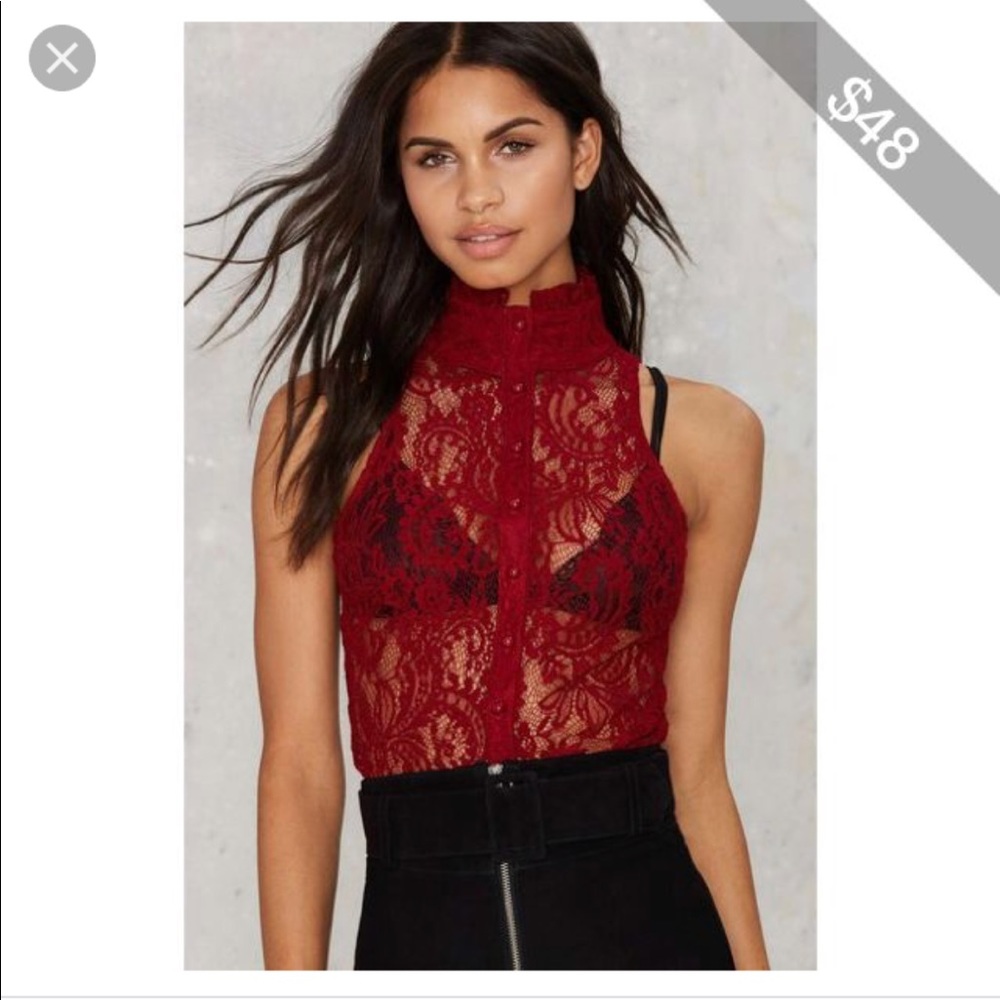 Nastygal My Neck Racerback Lace Top